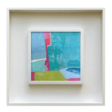 Colorful Small Abstract Painting in Contemporary White Frame