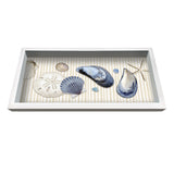 Beachcomber Seashell design decorative hand-made wooden tray in 10 x 20