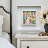 Colorful Abstract Collage in Contemporary White Frame