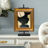 Contemporary Black and White Collage in Vintage Gold Frame