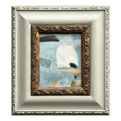 Neutral Abstract Painting II in Vintage Frame