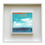 Abstract Ocean Painting in Contemporary White Frame