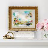 Petite Contemporary Abstract Landscape I in Vintage Gold Frame