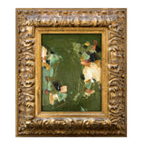 Forest Green Abstract Painting in Vintage Gold Frame