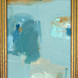 Soft Abstract in Blue and Green Tones in Vintage Gold Frame