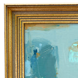 Soft Abstract in Blue and Green Tones in Vintage Gold Frame