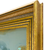 Soft Abstract in Blue and Green Tones in Vintage Gold Frame