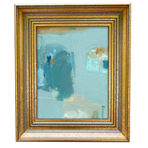 Soft Abstract in Blue and Green Tones in Vintage Gold Frame